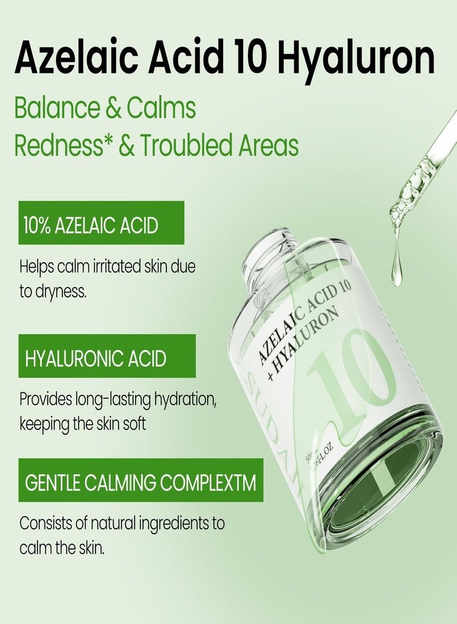 SUDAJI 1.76 fl oz Azelaic Acid 10 Hyaluron Redness Balancing Serum, Facial Serum for Uneven Skin, Hyaluronic Acid, Niacinamide - Image 3